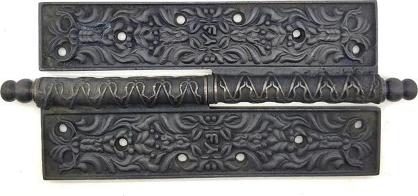 Antika Tarz Dekoratif Pirinç Lüks Okka Menteşe - 20cm, Oksit - Image 1