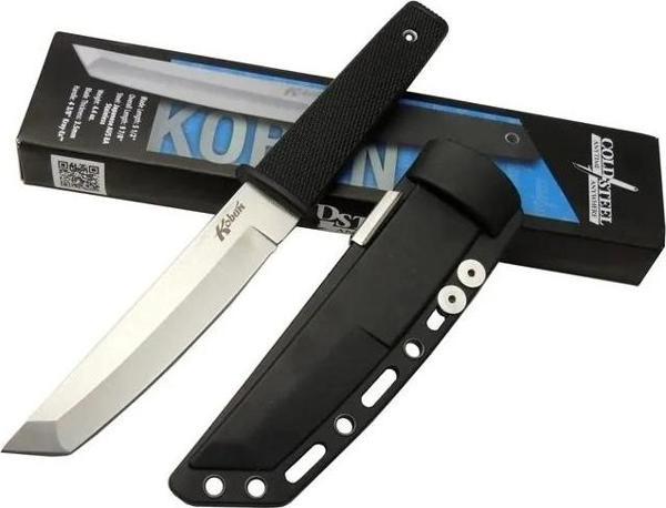 Cold Steel Aus 8a Kobun Tanto Outdoor / Av Bıçağı 25cm - Kılıflı, Kutulu, Siyah Plastik Sap - Image 1