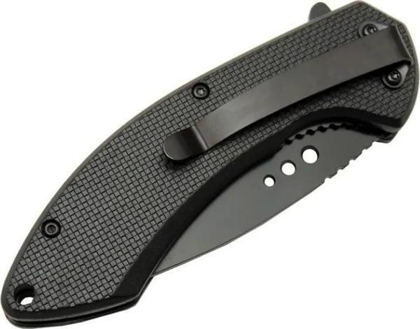 4215 Kırmızı Kamp Çakı 20cm- Yarı Otomatik, Kemerlikli, Oluklu - Image 1
