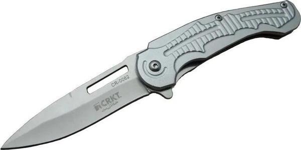 Cr 0062 Gri Oluklu Kamp Çakı 17,5 Cm - Otomatik, Kılıflı, Kutulu - Image 1