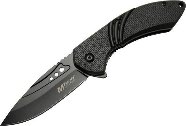 4212 Siyah Kamp Çakı 20cm- Yarı Otomatik, Kemerlikli, Oluklu - Image 1