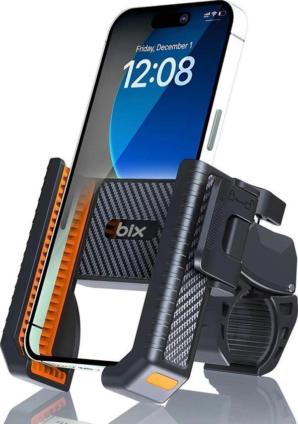 Gidon Bağlantılı Bisiklet Motosiklet İçin Esnek Abs 4-7.8″ İnç Telefon Tutucu 360° Dönebilen Tasarım - Image 1