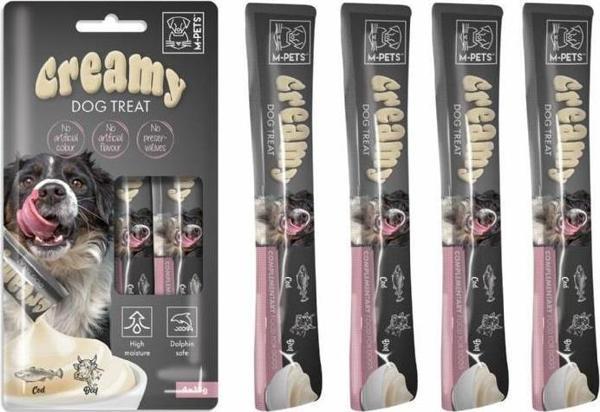 M-Pets Köpek Ödülü Creamy Morina Balıklı Biftekli 4 x 15 Gr - Image 1