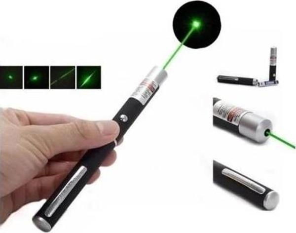 10 Km Menzilli Tek Başlıklı Pilli Yeşil Lazer Uzun Menzil Kutulu Siyah - Image 1