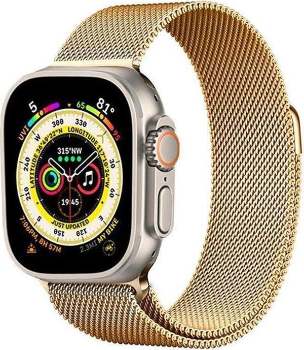 Cosmostech Akıllı Saat Watch için Uyumlu 42,44,45,49MM, 1/2/3/4/5/6/se/7/8/Ultra Metal Seri Kordon ve Kayışı Gold - Image 1