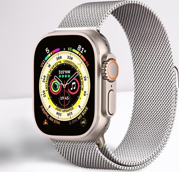 Cosmostech Akıllı Saat Watch için Uyumlu 42,44,45,49MM, 1/2/3/4/5/6/se/7/8/Ultra Metal Seri Kordon ve Kayışı Gümüş - Image 1