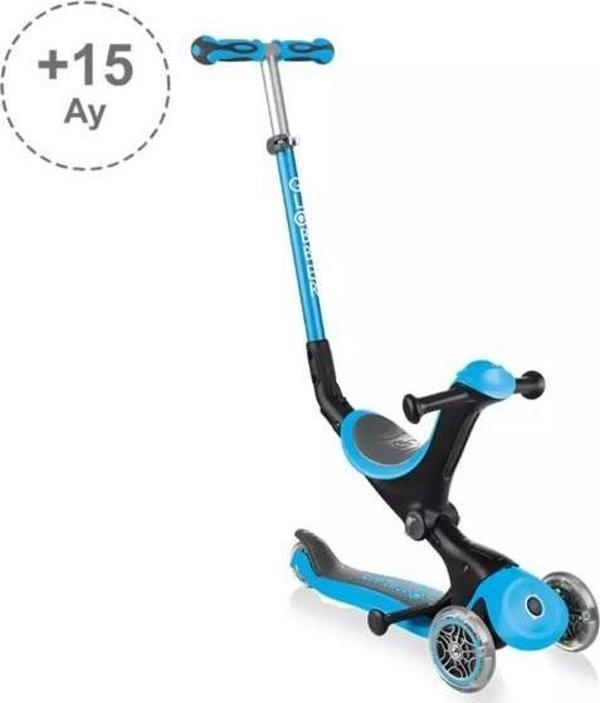 Globber Go Up Deluxe Mavi 3 Tekerlekli Oturaklı Çocuk Scooter - Image 1