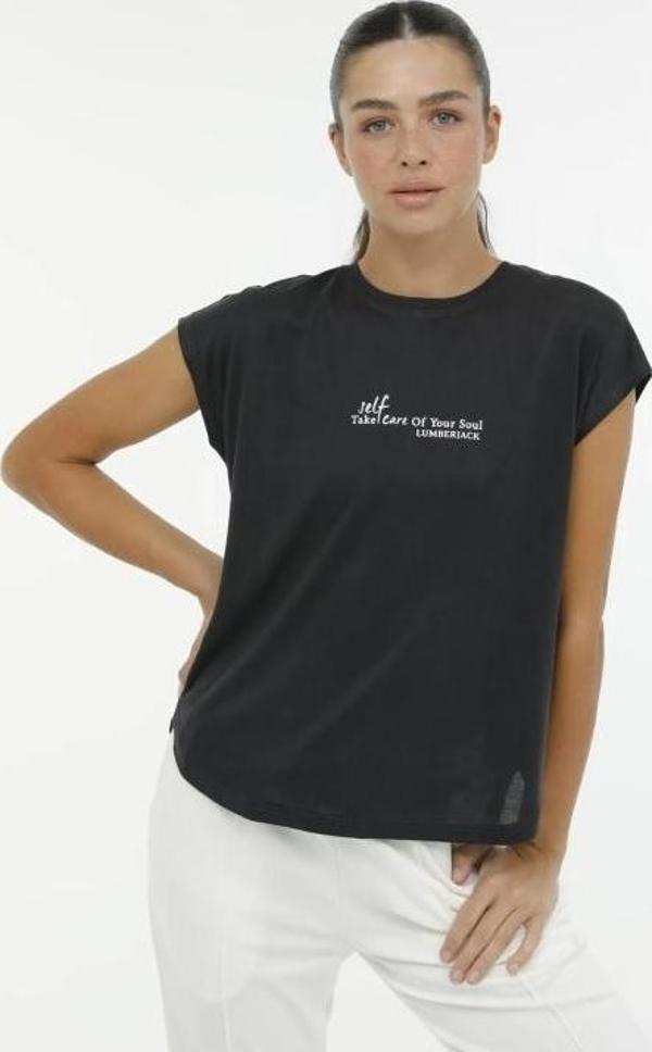 Lumberjack WL BLAIR 4FX Siyah Kadın Kısa Kol T-Shirt 11CT1092 - Image 1