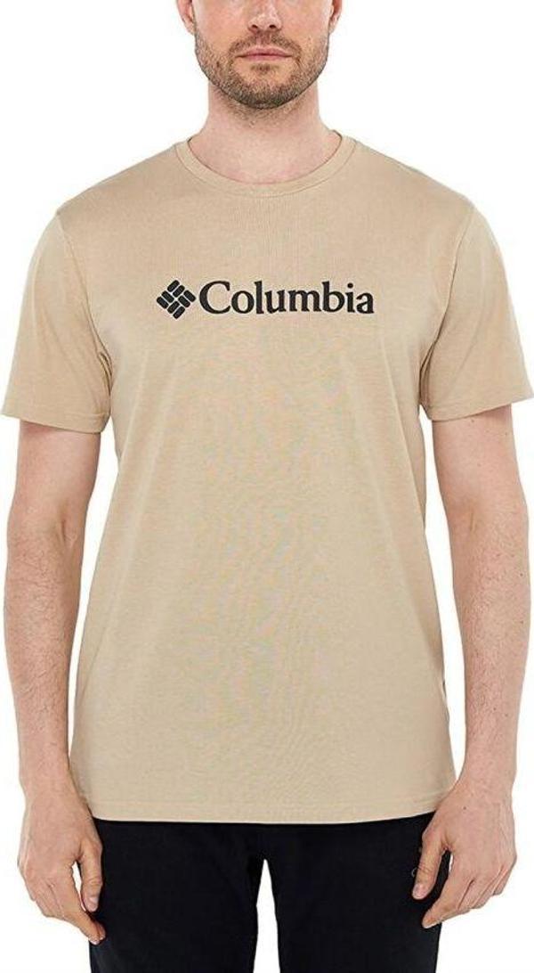 Columbia CSC M Basıc Bıg Logo Brushed SS Tee Erkek Tişört Bej CS0287-271 - Image 1