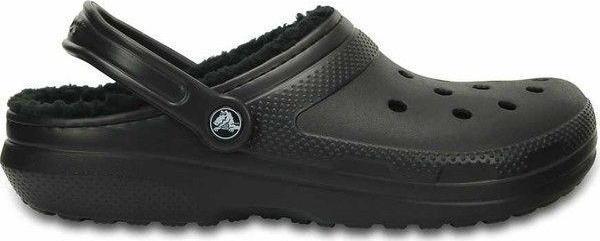 Crocs Classic Lined Clog Unisex Siyah İçi Yünlü Günlük Terlik 203591-060 - Image 1