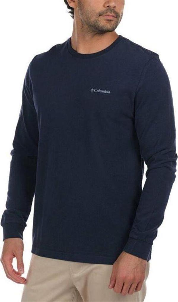 Columbia Csc M Basic Sm Logo Ls Tee Lacivert Erkek Tişört CS0354-472 - Image 1