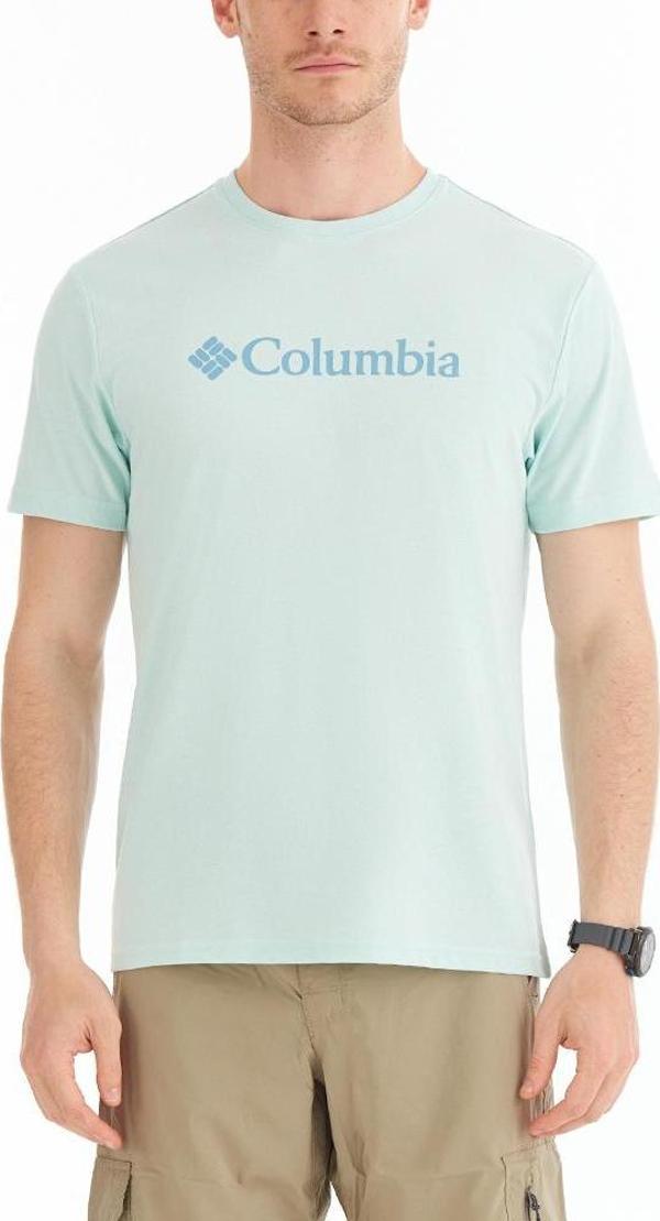 Columbia CSC M Basic Logo Brushed Erkek Kısa Kollu T-Shirt Yeşil CS0287-329 - Image 1