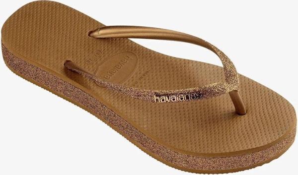 Havaianas Hav. Slım Flatform Sparkle Bronze 41/42 Kadın Sarı Terlik 4147256-1856 - Image 1