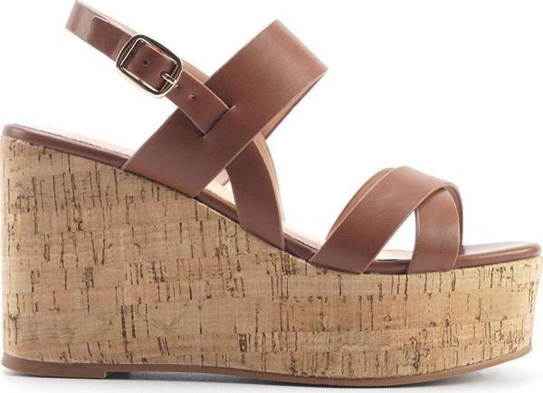 Nine West Monsa 5Fx Kahverengi Kadın Dolgu Topuk Sandalet - Image 1