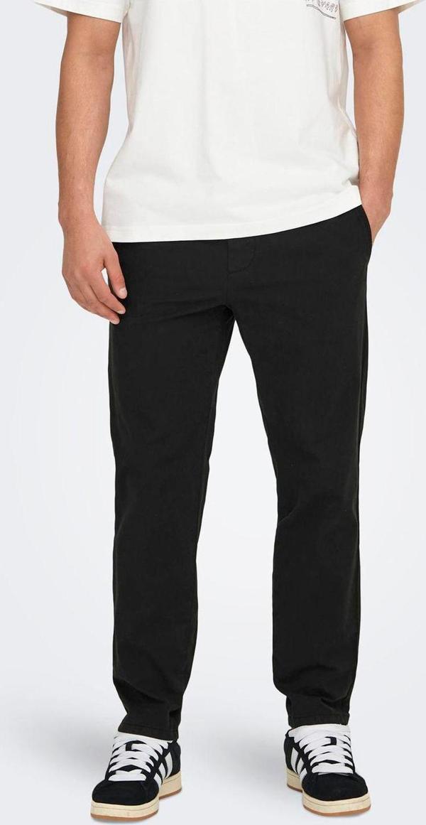 Only & Sons Yüksek Bel Dar Paça Normal Siyah Erkek Pantolon Onslınus Taper 0183 Pant Noos - Image 1