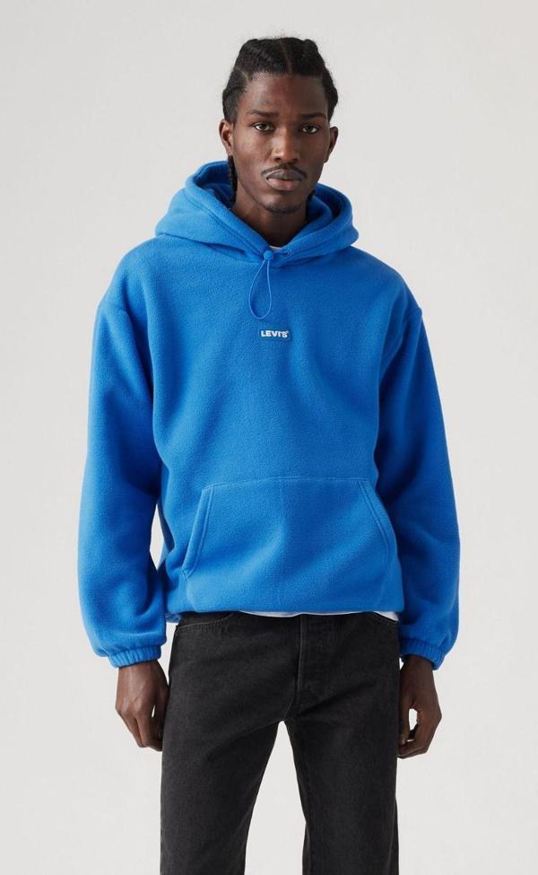 Levi'S Bb Tab Polar Fleece Hdy Lapis Blue Erkek Sweatshirts A9454-0000 - Image 1