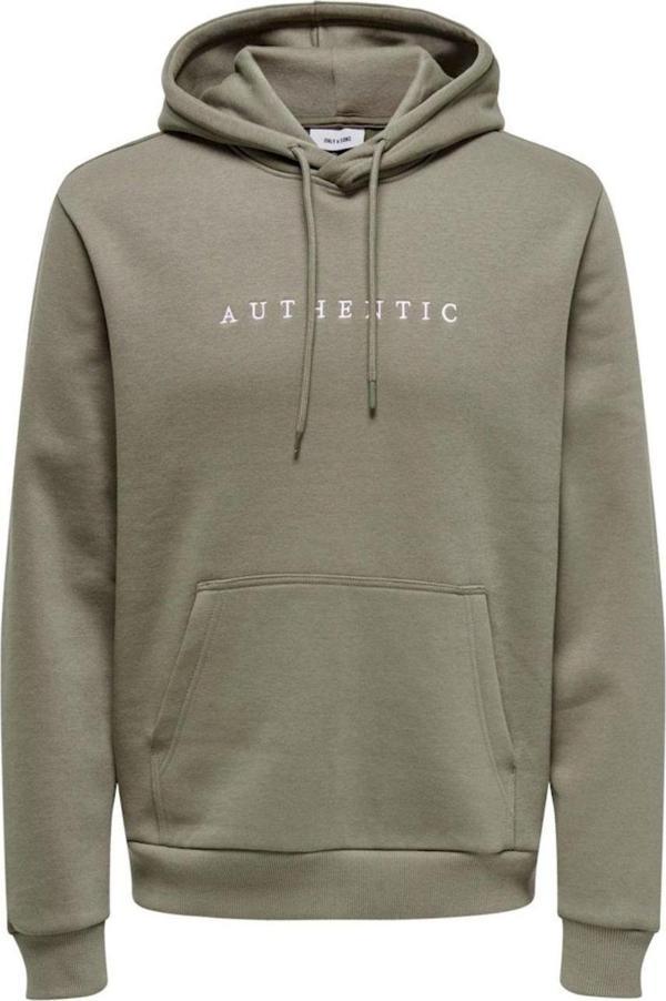 Only & Sons Kapüşon Yaka Açık Haki Erkek Sweatshırt Onsconnor Authentıc Reg Hoodıe Swea - Image 1