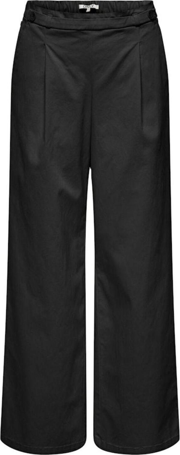 Only Kadin Siyah Onlstella Mw Wide Pull-Up Pant Cc Pnt Pantolon 15338662-Black - Image 1