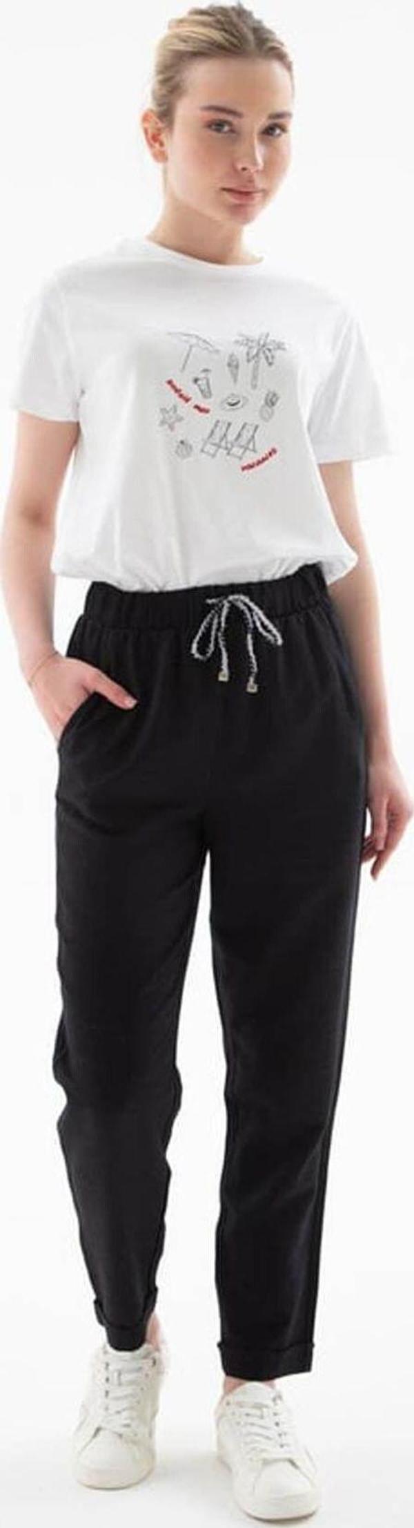 Fashion Friends Rahat Siyah Kadın Pantolon 25Y0250K1 - Image 1