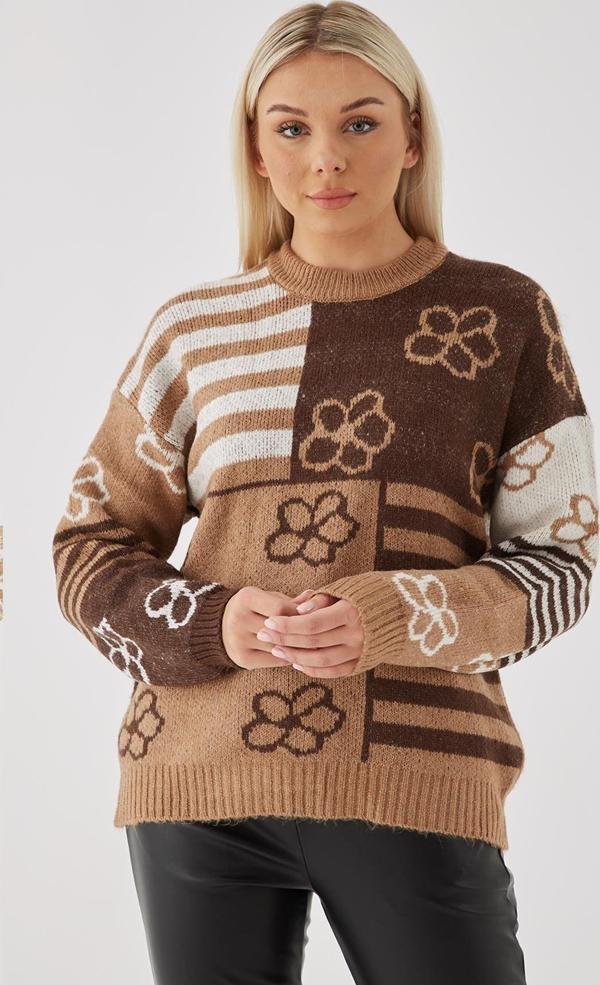Fashion Friends Desenli Kazak Camel - Image 1