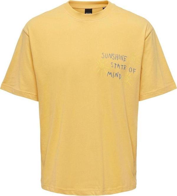 Only & Sons O Yaka Baskılı Turuncu Erkek T-Shirt Onsmanı Lıfe Rlx Hıdeout Ss Tee - Image 1