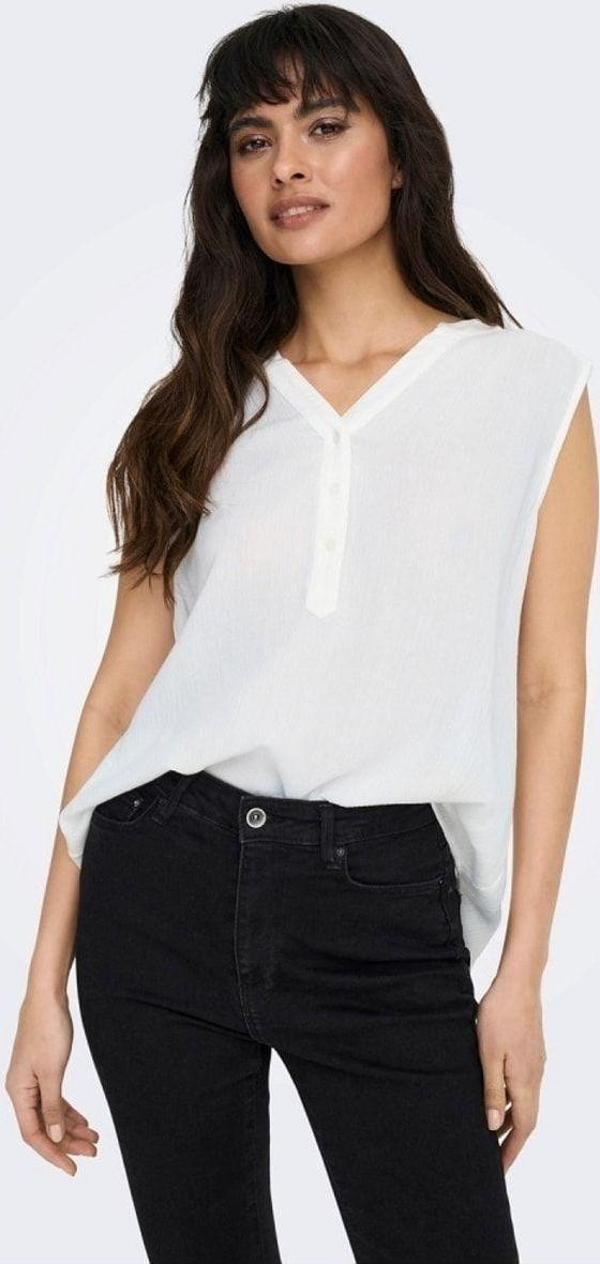 Only Kadın Bluz Beyaz 15213420 Onljette Lıfe S/L Top Wvn Noo - Image 1