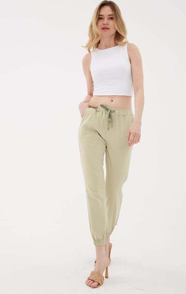 Fashion Friends Paçası Ve Beli Lastikli Pantolon Mint - Image 1