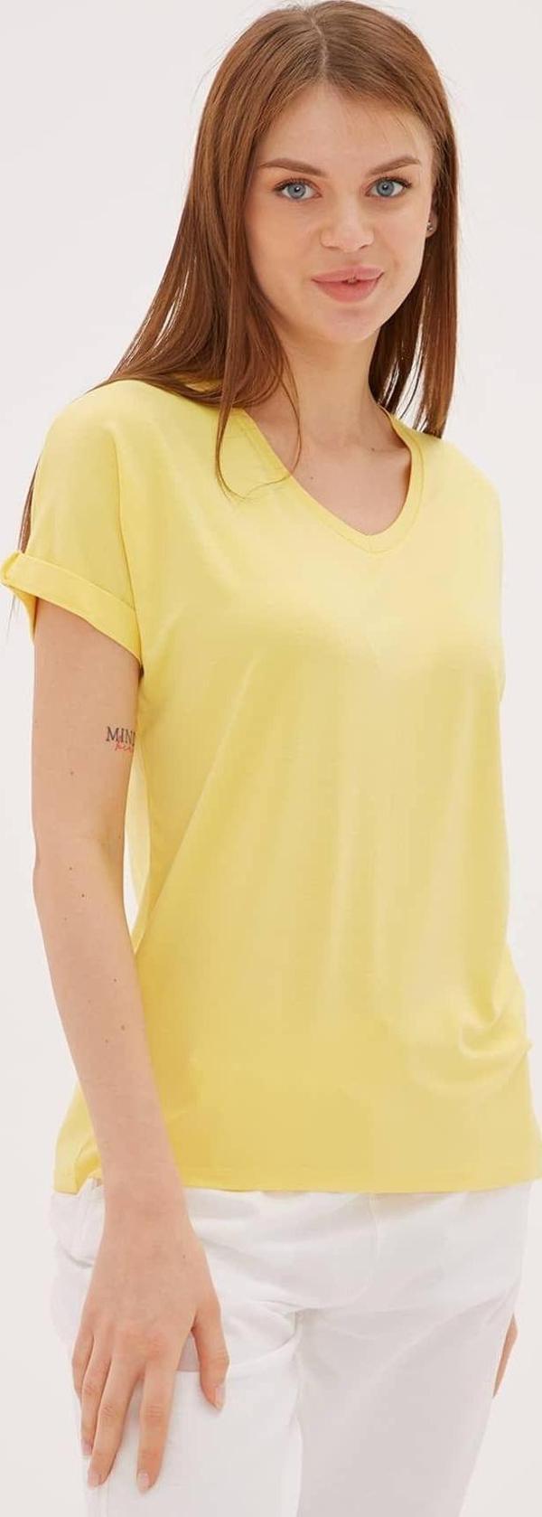 Fashion Friends Regular Fit V Yaka Örme T Shirt T Shirt 24Y0541K1 - Image 1