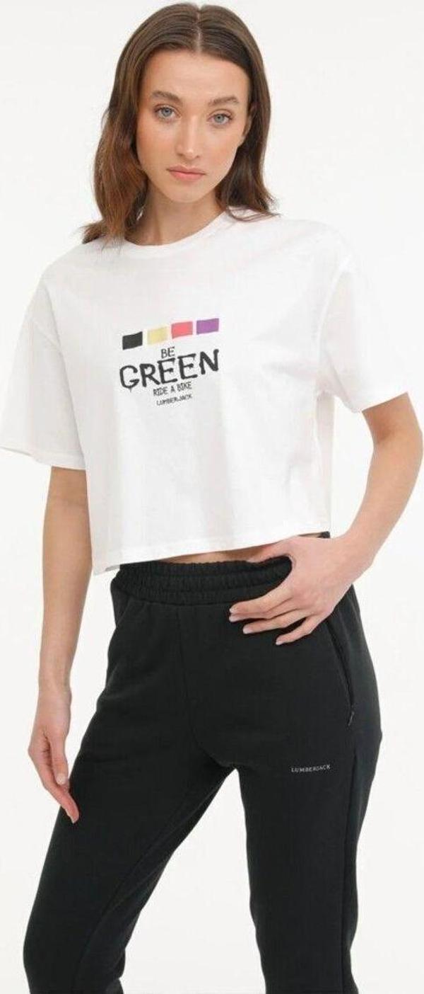 Lumberjack Vanilla Kadın Ekru Yuvarlak Yaka Tişört - Image 1