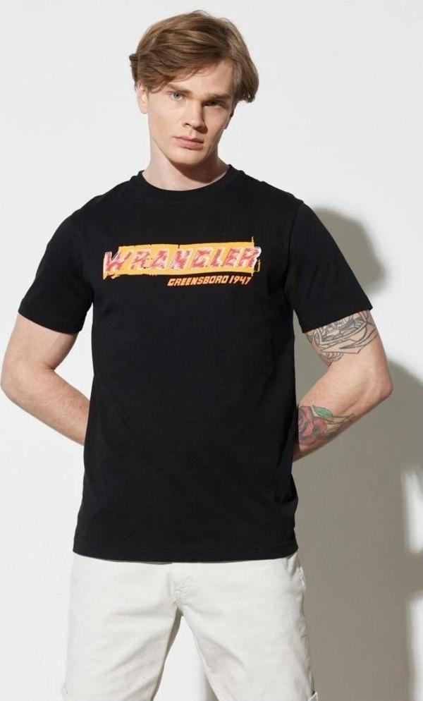 Wrangler Regular Fit Normal Kesim %100 Pamuk Bisiklet Yaka Siyah Tişört - Image 1