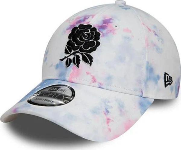 New Era Rugby Football Union All Over Print Tiedye White 9Forty Ayarlanabilir Şapka - Image 1