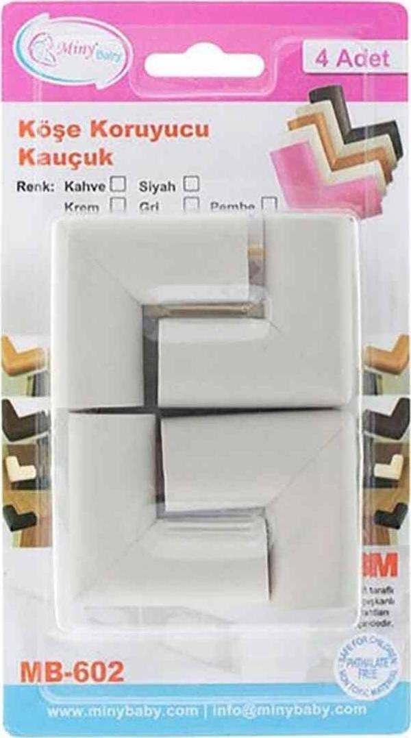 Miny Baby Gri Dörtlü Köşe Koruyucu - Image 1