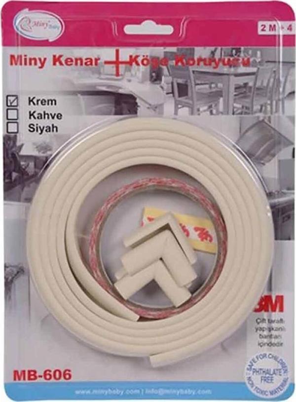 Miny Baby Kenar Köşe Koruyucu 2m Kenar 4 Adet Köşe Krem - Image 1