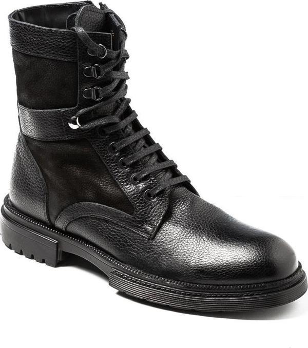 Erkek  KA-BC5801 John May TEKSTIL CASUAL BOT Siyah Flooter+Siyah Nubuk - Image 1