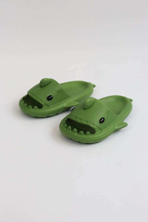 Wg500 Köpekbalığı Haki Unisex Tam Ortopedik Terlik Shark Slides - Image 1