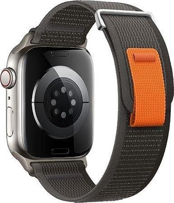 Cosmostech Akıllı Saat Watch için Uyumlu 42MM 44MM 45MM 49MM 1/2/3/4/5/6/se/7/8/ultra Hasır Kordon ve Kayışı Koyu Gri(Tu - Image 1