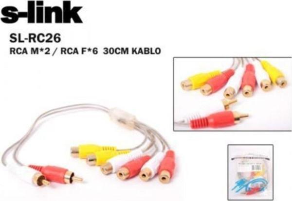 S-Link Sl-Rc26 60Cm Rca/Mx2 To Rca/Fx6 Kablo - Image 1