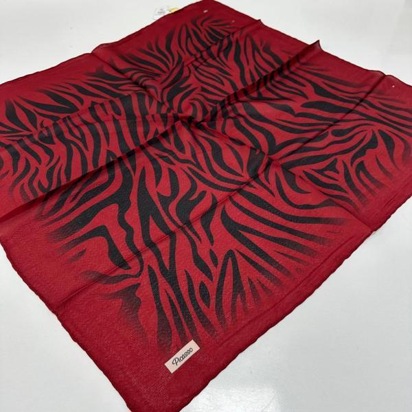 Picasso Jakarlı Soft Eşarp Bordo - Siyah LDFZ0511 - Image 1