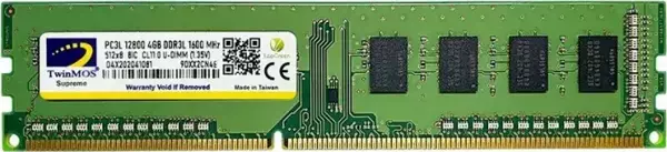 4 GB DDR3 1600MHZ TWINMOS 1.35 CL11 DT MDD3L4GB1600D - Image 1