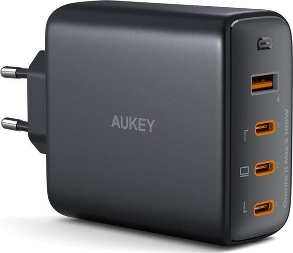 AUKEY PA-B7S-BK 100W DÖRT BAĞLANTI NOKTALI PD GAN DUVAR ŞARJ CİHAZI  - Image 1