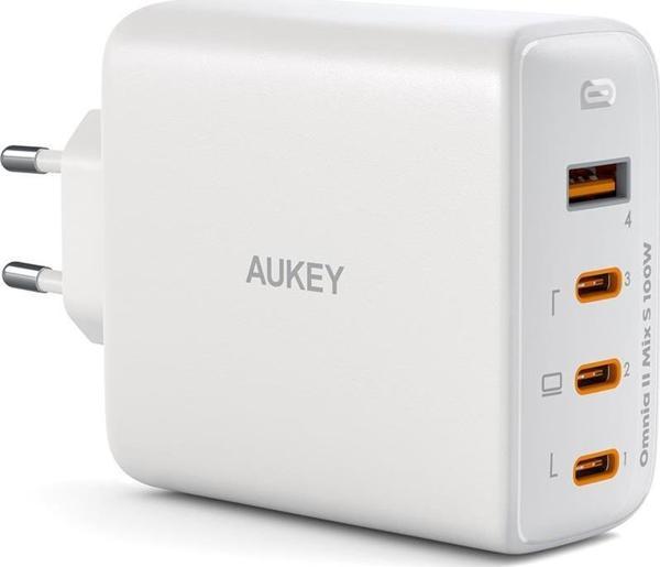 AUKEY PA-B7S-WH 100W DÖRT BAĞLANTI NOKTALI PD GAN DUVAR ŞARJ CİHAZI  - Image 1