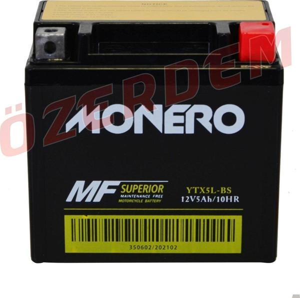Akü Bs 12V 5Ah Yatık Monero Dio Bws Scooter 50 Titan - Image 1
