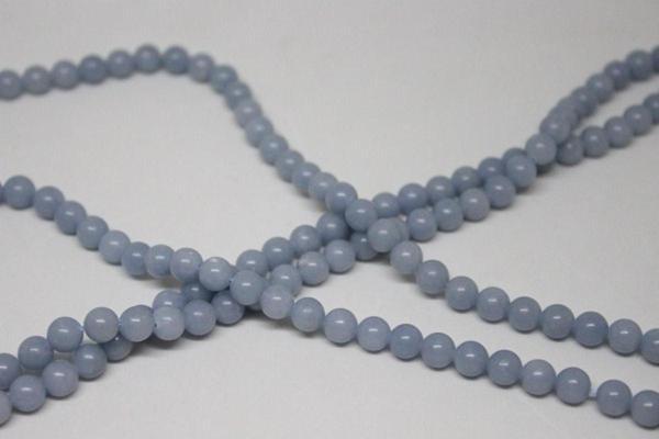 Angelit Taşı Yarım Dizi 6mm (18cm Uzunluğundadır) - Image 1