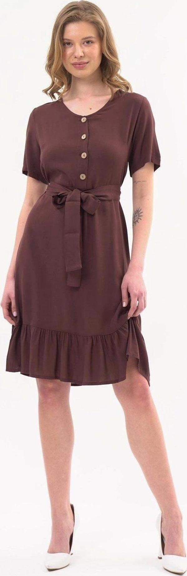 Kadın Önden Düğme Detaylı Yazlık Midi Elbise 4437/105 - Image 1