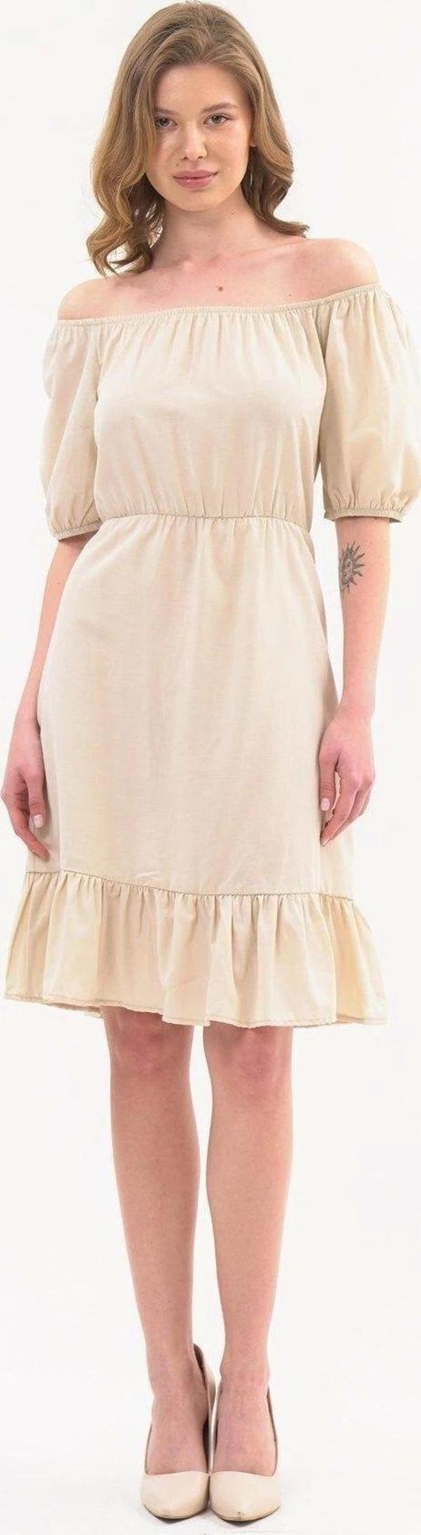 Kadın Beli Lastikli Tery Coton Elbise 4367/95 - Image 1