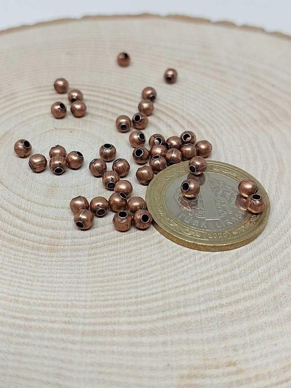 Bakır Renk Metal Ara Malzeme 4mm/100 Adet - Image 1