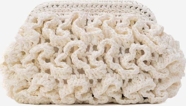 DERİCLUB Kadın Hasır Handmade Bulut Örgü Çapraz Askılı Çanta ZY 25006 BEYAZ - Image 1