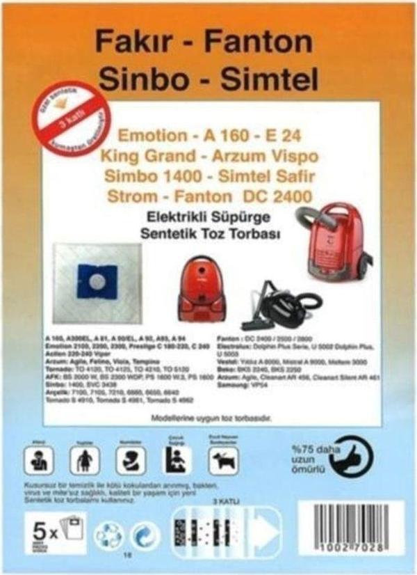 Abnturk Özel Üretim 10 Adet Emotion2200-2300 Süpürge Toz Torbası Toz Salımı Sıfır Düzeyinde 3 Kat E - Image 1