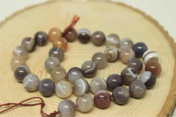 Botswana Akik Taşı YARIM Dizi 10mm (18cm uzunluğundadır) - Image 1