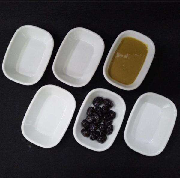 Abnturk 6 Adet Sosluk Kahvaltı Tabağı Beyaz Melamin 12X9Cm Çerezlik Lokanta Tabldot Serpme Kahvaltıda Ideal - Image 1